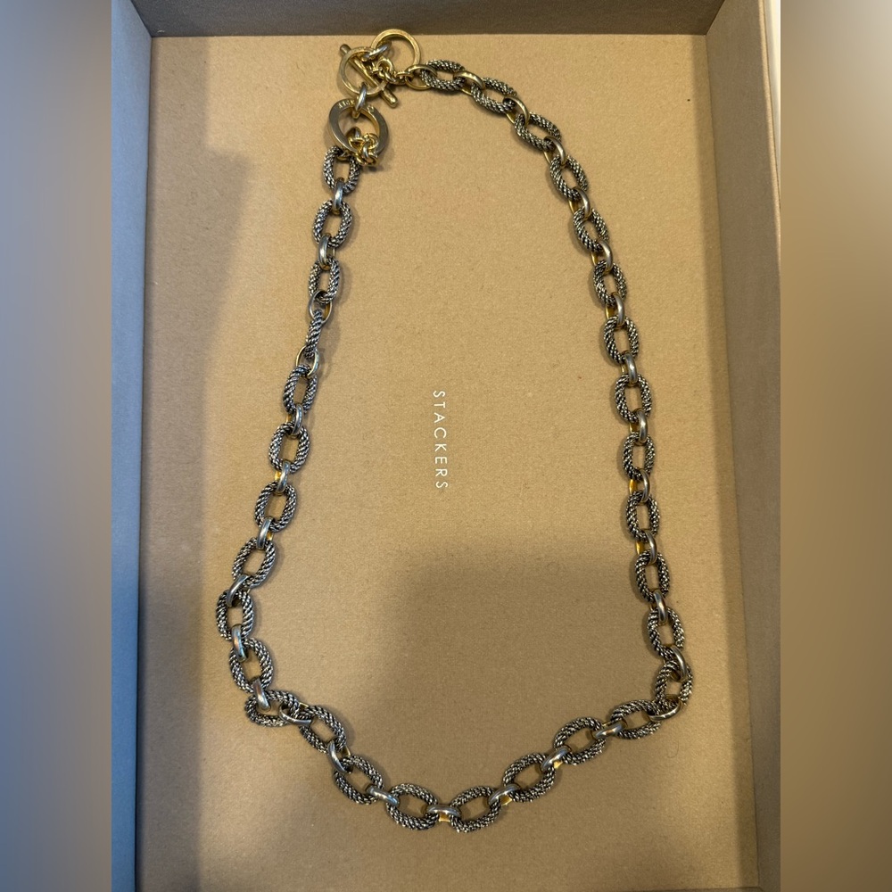 C Wonder Gold and Silver Chain Necklace